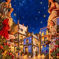 Il borgo addobbato per Natale con i personaggi delle fiabe